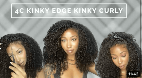 Image of Glueless Kinky Edge Kinky Curly Lace Wig 