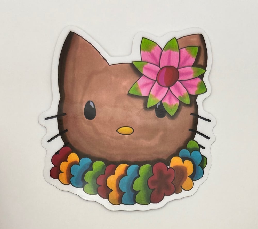 Image of Tropical Hey Kitty Clear Sticker 