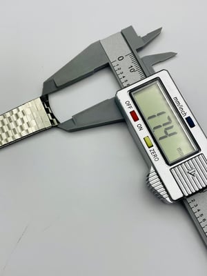 Image of Vintage 1970's eye catching slim stainless steel watch strap bracelet,New Old Stock,mint,17.4mm