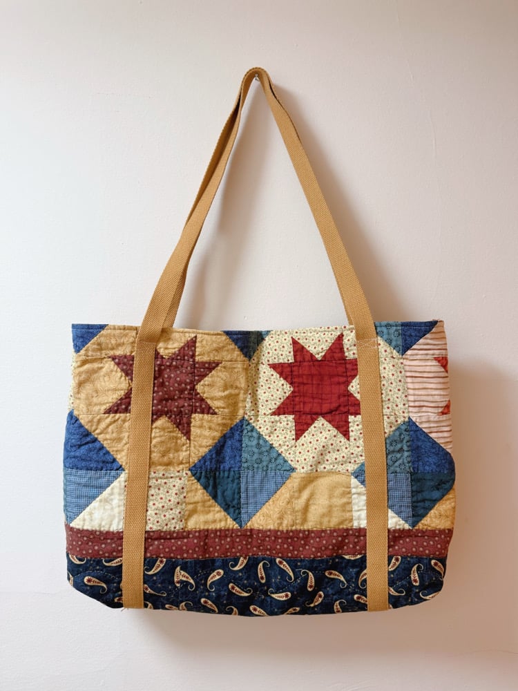 Image of Large Quilt Tote Bag — Sawtooth Stars