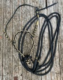 Image 1 of Black/Gold Loping Hack/Rope Bosal Set