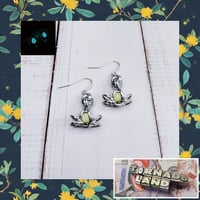Image 1 of Glow-in-the Dark Lotus Flower Earrings