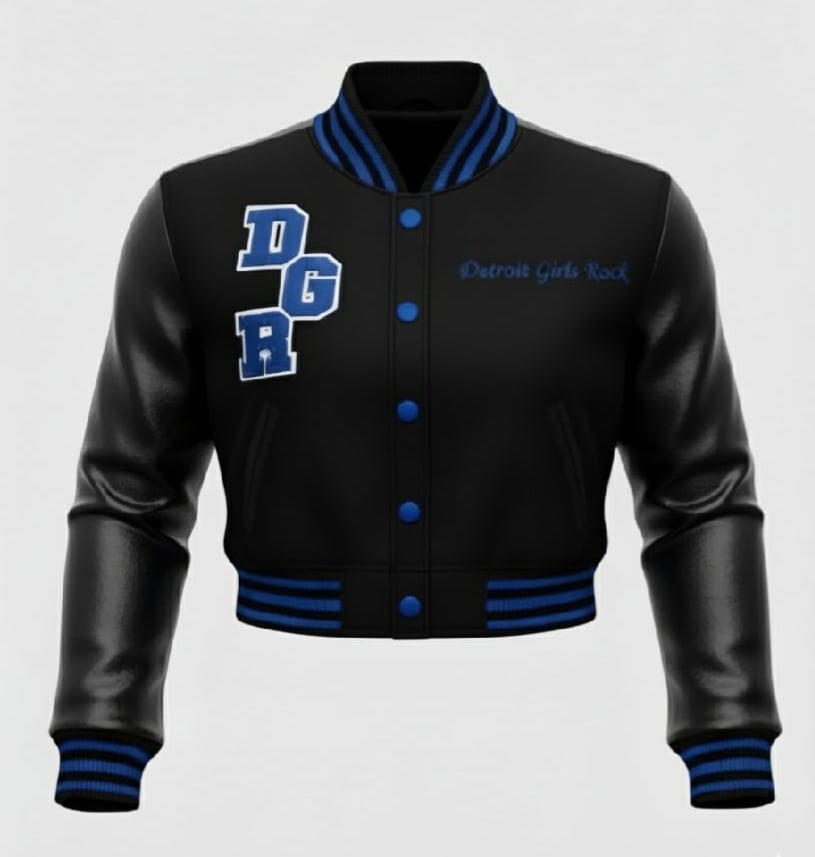 Image of DGR Crop Letterman Jacket (Lions Inspired)
