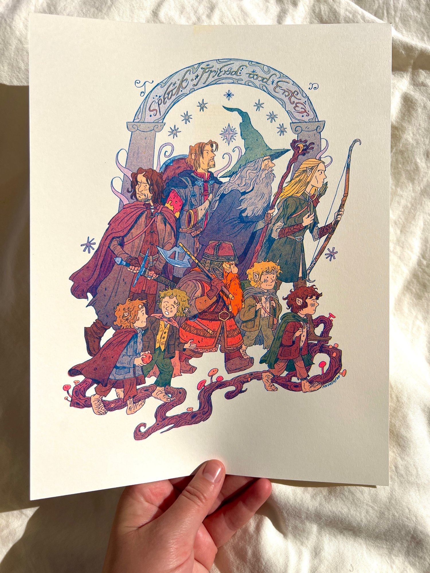 Lord Of The Rings, Fellowship Of The Ring - Small Riso Print