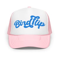 Image 4 of Birdflip® script foam trucker hat 