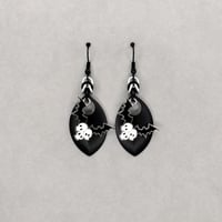 Flying Skully Bat Scale Earrings