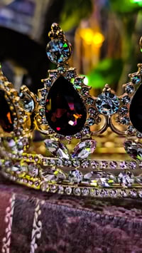 Image 2 of 👑The Armored Kingdom Dark Mahogany Red Queens Crown