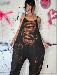Image 3 of “REBEL” CUSTOM BLEACH PAINTED OVERSIZED ROMPER MEDIUM