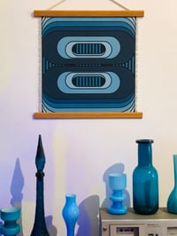 Image 4 of Small ‘Parallel Universe’ in teal Vintage Groove wall hanging