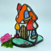Image 4 of Orange Mushroom House Candle Holder 