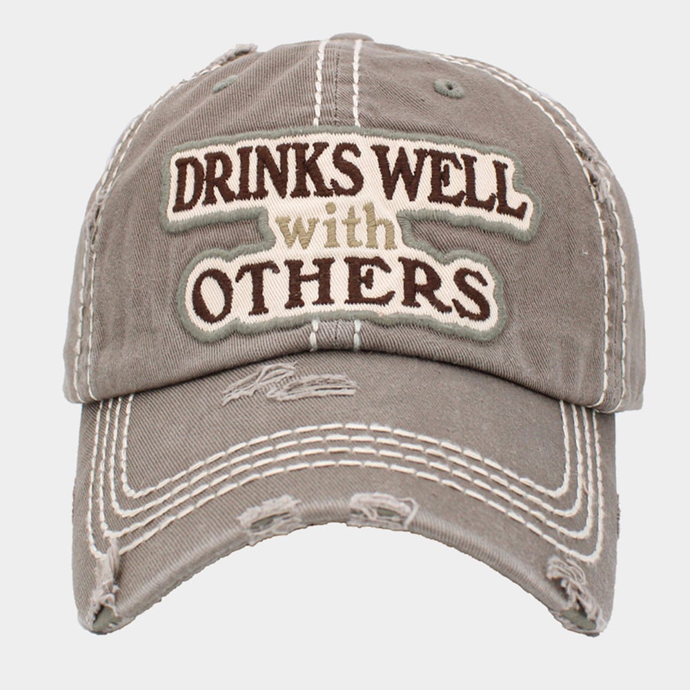 Drink Well With Others Distressed Baseball Cap