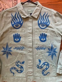 Image 7 of "Showdown" - Mint Green Printed Denim Jacket