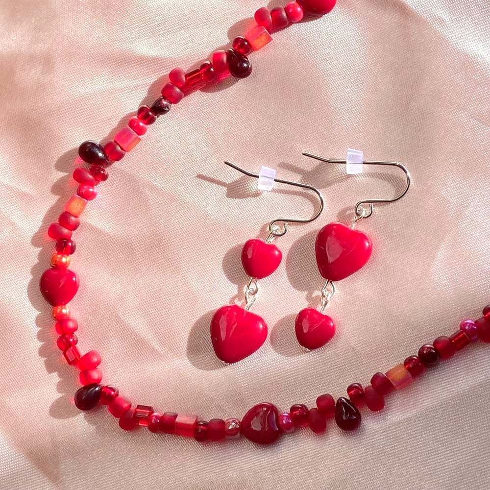 Image of red droplet necklace