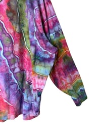 Image 4 of 4XL Unisex Adult Soft Long Sleeve Tee in Euphoria Geode Ice Dye