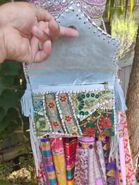 Image 4 of Chilean Bag - white tassles / fringes and Silver strap 3