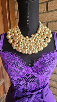Image 4 of Goddess Pearl Statement Necklace 