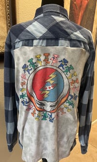 Vintage Blue Flannel Shirt Grateful Dead