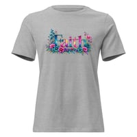 Image 8 of Faith Floral Inspirational Women's Relaxed Fit Tee Shirt  