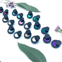 Image 3 of Náušnice Chantal Black & mirror