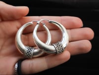Image 1 of Ethnic Silver Hoops