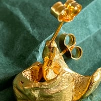 Image 3 of Uisce Snug Hoops in Gold Vermeil. 