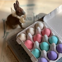 Image 2 of Set of 12 Spun Cotton Eggs, Vintage Easter Style Pastels