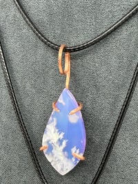 Image 3 of Unique Plume Agate Doublet Pendant 