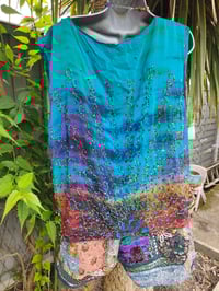 Image 8 of Mykonos sari jewel oversized waistcoat / top 10-18 red turquoise