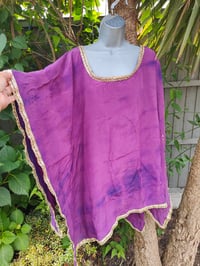 Image 7 of Poncho Woodstock Top -free size purple