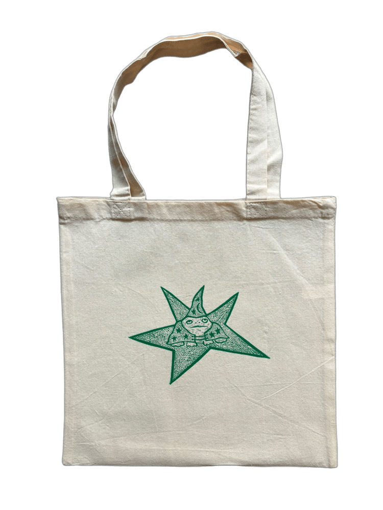 frog wizard totebag