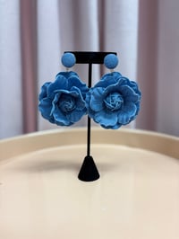 Image 2 of  Denim blossom earrings