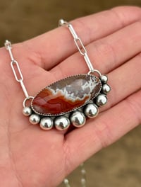 Image 1 of Dryhead Agate + Sterling Silver Ball Necklace