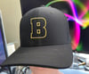 Black Nike Berthold City Bold Gold B Outline Fitted Classic 99 Hat