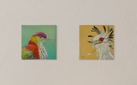 Image 1 of Charming Pair of Acrylic Bird Drawings