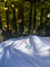 Image 1 of Blue evil eye necklace 
