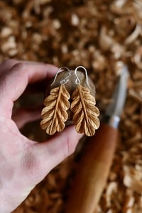 Image 1 of . Oak Leaf Earrings .