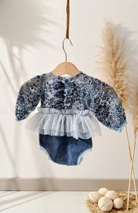 Image 1 of Photo prop | Newborn body-dress for photo shoots | Rini | blue jeans color