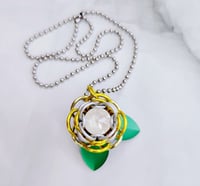 Image 4 of Petal to the Metal Capture Crystal Rose Pendant