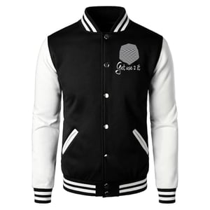 Image of Get Use 2 It Varsity Baseball Jacket (Black)