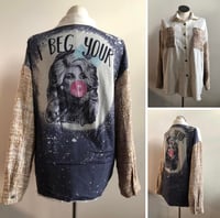 Image 1 of Upcycled “Beg Your Parton” shirt jacket