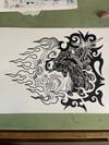 Hand embellished print on watercolor paper limited to two only 