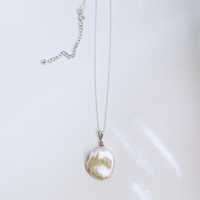Keshi Freshwater Pearl Necklace with Sterling Silver Chain 