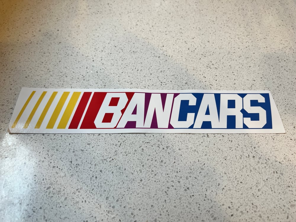 BAN CARS NASCAR sticker