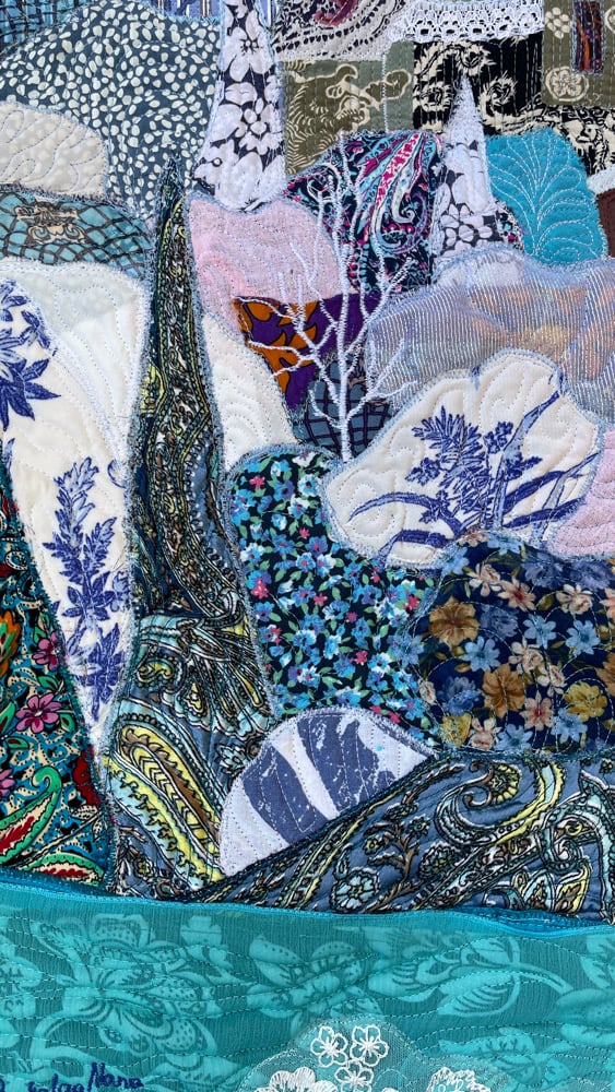 Elsa's Castle - art quilt painting, 77х45 cm Image 4