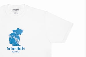 Futuribile White T-Shirt, Blue Logo