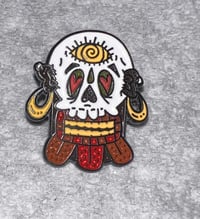 Image 1 of Love Skull Mask Hat Pin 