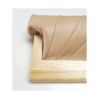 Image 1 of Tan Leather & Timber Clutch