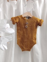 Image 2 of Baby boy bodysuit for photo shoots | Jess | 0-3 months | mustard