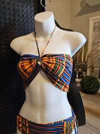 Image 1 of Kente Afro Plaid Self-tie Tops| More Colors Available.