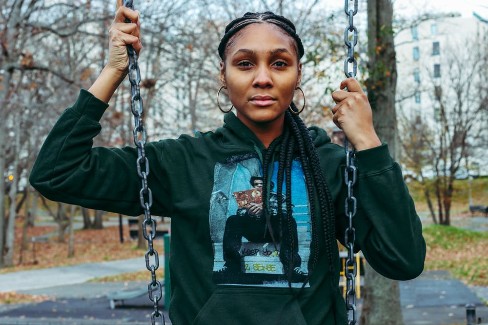 Image of 98 Sense hoodie Green/Orange 